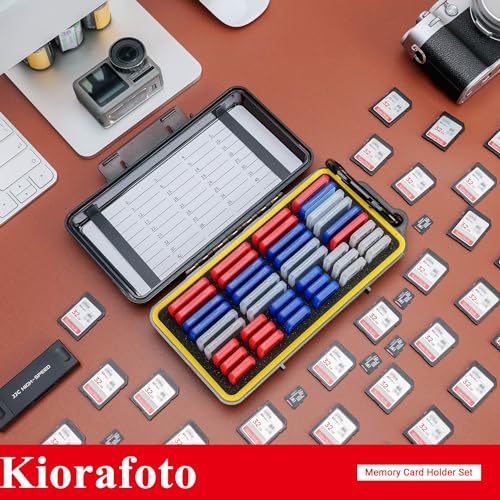 Kiorafoto Memory Card Case w 24 SD & 18 TF Transparent Standard Card Cases - color: for 24 SD+18 TF(With Box)