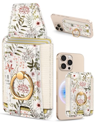 Shorogyt Compatible with Magsafe Wallet with Grip, Flower - color: Flower