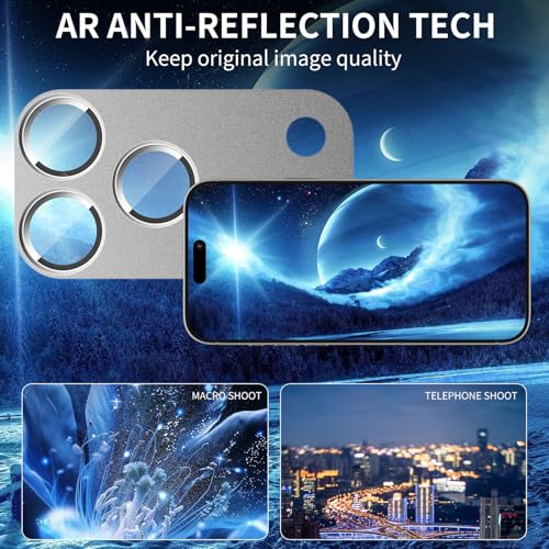Camera Lens Protector for iPhone 17 Pro Max, 9H Tempered Glass Rear Camera Screen Cover, Military Grade Shatterproof Anti-scratch HD Lens Protectors, Ultra-thin Metal Tempered Glass, Case Friendly