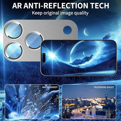 Camera Lens Protector for iPhone 17 Pro Max, 9H Tempered Glass Rear Camera Screen Cover, Military Grade Shatterproof Anti-scratch HD Lens Protectors, Ultra-thin Metal Tempered Glass, Case Friendly