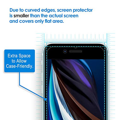 JETech Screen Protector for iPhone SE 3/2 (2022/2020), 3-Pack - size: iPhone SE 3/2