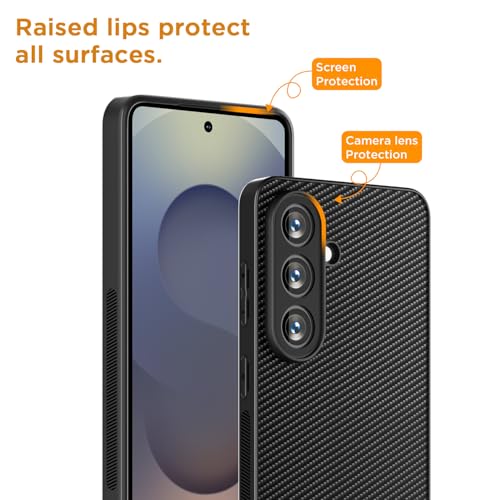 AICase for Samsung Galaxy S26 Case, Carbon Fiber Design Thin Slim Fit Shockproof Hybrid Hard PC Soft TPU Bumper Drop Protection Lightweight Aramid Fiber Protective Cover - color: Carbon Fiber, size: S26