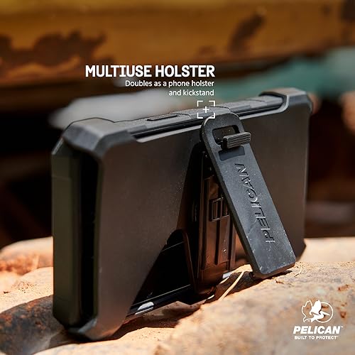 Pelican Shield Series - iPhone 15 Pro Case 6.1" [Compatible with MagSafe] [21ft Military Grade Drop Protection] Magnetic Charging Phone Case Cover with Belt Clip Holster Kickstand - Black - color: Shield Black, size: iPhone 15 Pro