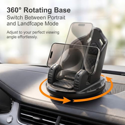 Car Phone Holder, Car Dashboard Phone Mount with Silicone Pad Mat, Slip Free Desk Phone Stand, Universal for Most Smartphones,GPS Devices and More (Black) - color: Black