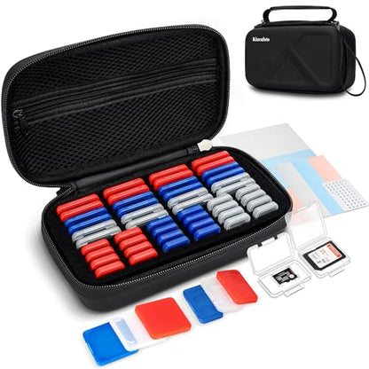 EVA PU Memory Card Case with 24 SD & 24 TF Clear Plastic Memory Card Holder - size: for 24 SD & 24 TF