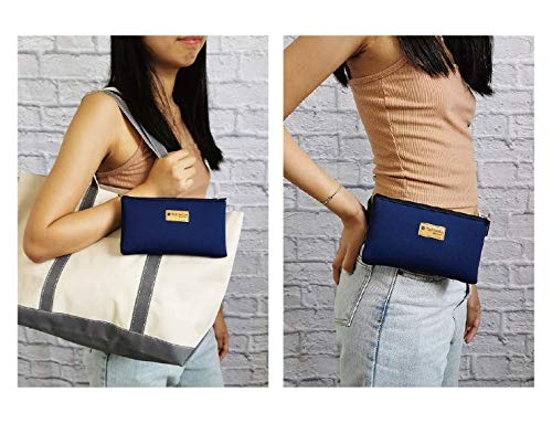 Tainada Men Women Horizontal Cell Phone Neoprene Shockproof Zipper Carry Case Bag Pouch with Belt Loop Holster & Carabiner Compatible with Most of iPhone, Android Phones (Navy Blue) - color: Navy Blue