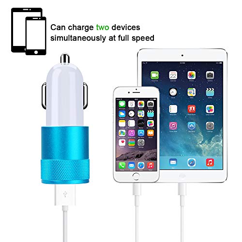Car Charger, Sicodo 3.4A 2 Pack USB Smart Port Charger - color: Blue