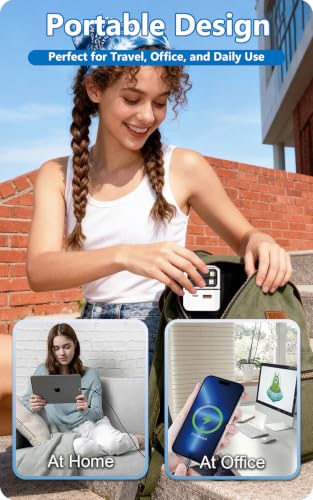 4 in 1 Retractable Wall Charger, 35W Fast Charging Travel Charger - color: White