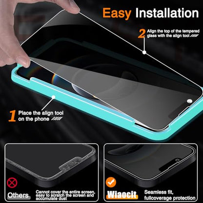Wiaocit Tempered Glass Privacy Screen Protector for iPhone 16e/iPhone 17e - size: iPhone 16e/iPhone 17e-6.1 Inch
