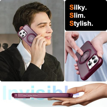 Stand case for iPhone 16 Pro case-Wine Red