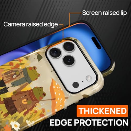 Magnetic for iPhone 17 Pro Case,[Compatible with Magsafe] Dual Layer Protective Heavy Duty Shockproof Rugged Drop Protection Bumper Hybrid Case - Rain Frog and Toad - color: Rain Frog and Toad, size: iPhone 17 Pro