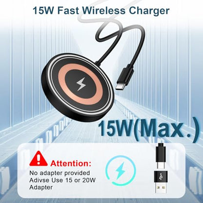 Wireless Charger Samsung Magnetic Wireless Phone Charger Fast Charging Pad - color: Blackj