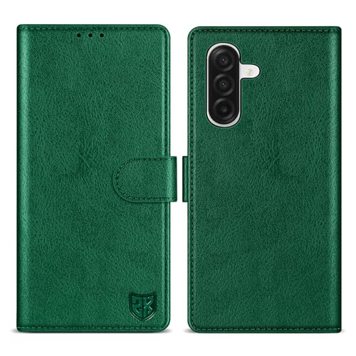 ZZXX for Samsung Galaxy A17 5G Wallet Case with [RFID Blocking] Card Slot Kickstand Magnetic Closure PU Leather Flip Fold Protective Phone Case for Samsung Galaxy A17(Green-6.7 inch) - color: Green
