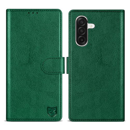 ZZXX for Samsung Galaxy A17 5G Wallet Case with [RFID Blocking] Card Slot Kickstand Magnetic Closure PU Leather Flip Fold Protective Phone Case for Samsung Galaxy A17(Green-6.7 inch) - color: Green