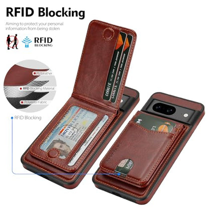 SkyEagle for MagSafe Google Pixel 8 Wallet Case,Brown - color: Brown, size: Google Pixel 8 - 6.2"