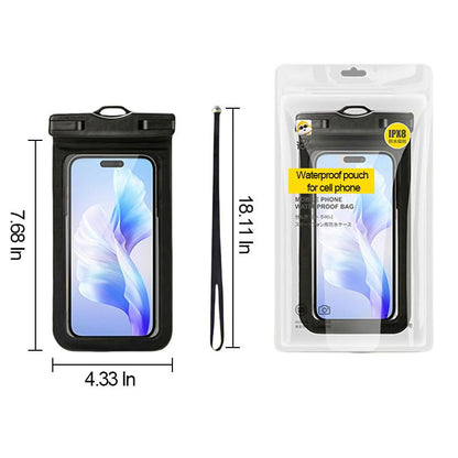 Floating Waterproof Phone Pouch Up to 7.2", Snorkeling Dry Bag with Lanyard, Protector Case for iPhone16 15 14 13 12 11 Pro Max Plus XR, Underwater Sensitivity Touch and Clarity Photography, White - color: White