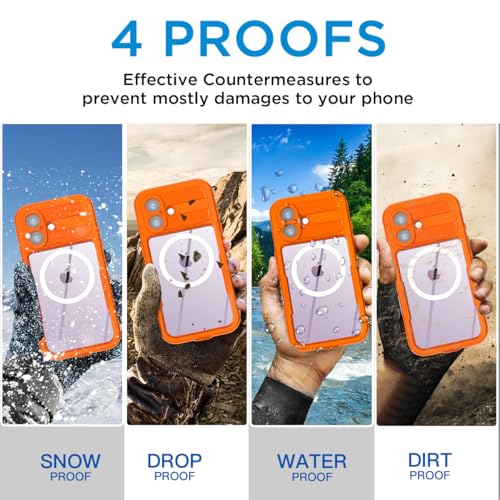 AICase Waterproof Case for iPhone 17 with MagSafe Clear Water Proof Snowproof/Dustproof/Shockproof,IP68 Certified 360 Full Body Protection Fully Sealed Underwater Cover for iPhone 17_95 - size: iphone 17