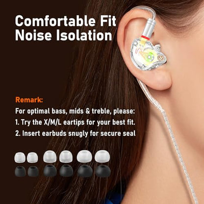 Audiovance Vibes 202ML HiFi Wired Earbuds for iPhone 14/13/12/11/X, Pro Max - color: 2-Clear