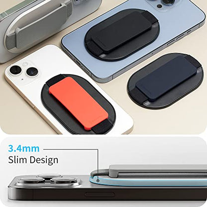 Sinjimoru Magnetic Phone Grip for MagSafe, Silicone Phone Strap, Light Grey - color: Light Grey