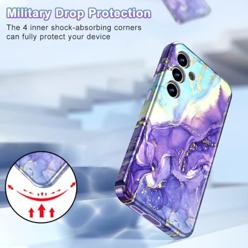 Btscase for Samsung Galaxy S25 Case, [Military Grade Drop Tested] Marble Pattern Design Slim Rugged Shockproof Women Girls Men Protective Anti-Scratch Cover, Cobalt Violet - color: Cobalt Violet, size: Samsung Galaxy S25