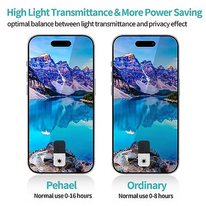 PEHAEL for iPhone 15 Pro Privacy Screen Protector+Camera Lens Protector