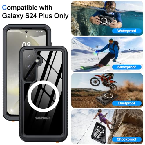 ANTSHARE IP68 Waterproof Case for Samsung Galaxy S24 Plus, Black/Clear - color: Black/Clear, size: S24 Plus