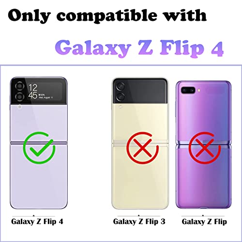 for Galaxy Z Flip 4 Case with Camera Lens Film,Shockproof Protective Phone Case Heavy Duty Full Body Protection Drop Proof Hard Rugged Cover for Samsung Galaxy Z Flip 4 (Dark Blue/Blue) - color: Dark Blue/Blue