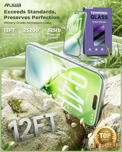 ruwa Screen Protector for iPhone 17, 3-Pack 6.3 Inch Tempered Glass Film | HD Clear, 9H Hardness, Anti-Scratch Protection, Anti-Fingerprint, Case Friendly, Easy Install, Bubble-Free - size: for iPhone 17-6.3 Inch