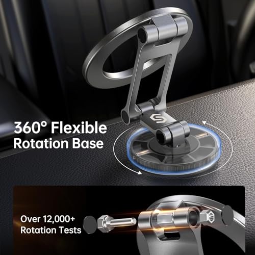 Syncwire Fits MagSafe Car Mount Magnetic Phone Holder for Dash and Tesla - color: Titanium Silver