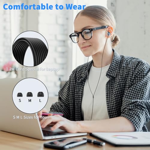 3.5mm Headphones Wired Earbuds for Laptop School Computer PC,Blue - color: Blue