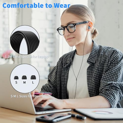 3.5mm Headphones Wired Earbuds for Laptop School Computer PC,Blue - color: Blue