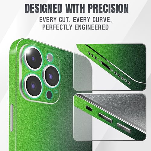 2Pcs Skin Wrap Compatible for iPhone 15 Pro – Slim Decal Vinyl Protective Film for Sides & Back – Sleek Fit, Premium Look – Compatible with All iPhone 15 Pro Cases - Glossy Olive Green - color: Glossy Olive green