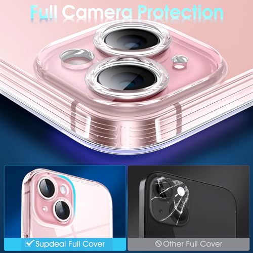 Supdeal Crystal Clear Case for iPhone 15 Plus, [Not Yellowing] [Camera Protection] [Military Grade Drop Tested] Transparent Shockproof Protective Soft Silicone Slim Cover, 6.7 inch, Transparent - color: Transparent, size: iPhone 15 Plus