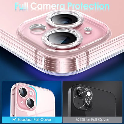 Supdeal Crystal Clear Case for iPhone 15 Plus, [Not Yellowing] [Camera Protection] [Military Grade Drop Tested] Transparent Shockproof Protective Soft Silicone Slim Cover, 6.7 inch, Transparent - color: Transparent, size: iPhone 15 Plus