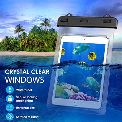 MoKo Waterproof Tablet Case, Waterproof Tablet Pouch Up to 8.3 in, Clear | Compatible with iPad Mini 2019/4/3/2, Samsung Tab 5/4/3, Galaxy Note 8, Tab S2/Tab E/Tab A 8.0, LG G Pad III 8.0 - color: Clear