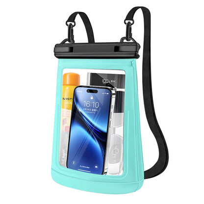 Waterproof Phone Pouch Bag, Clear Touch Screen Window, Crossbody Strap, for Beach Swimming (Blue) - color: Blue