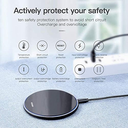25W Fast Wireless Charger Pad,USB-C Wireless Phone Charging Station - color: Mirror