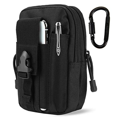 Tactical Waist Pouch EDC Molle Waist Bag Belt Phone Pouch Holster Purse Carrying Pouch for Smartphone, Tools - color: Black