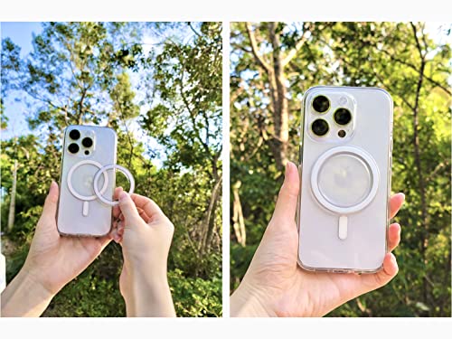 metisinno Magnetic Base Compatible with PopSocket Phone Grips and iPhone MagSafe Cases, Clear and White - color: Clear