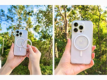 metisinno Magnetic Base Compatible with PopSocket Phone Grips and iPhone MagSafe Cases, Clear and White - color: Clear