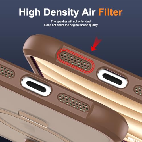 SKYLMW Compatible with iPhone 16 Pro Case with Stand,Desert Brown | iPhone 16 Pro Phone Case 6.3",Magnetic Ring Stand,Compatible with MagSafe,Military-Grade Protection,Great Grip Feeling - color: Desert Brown, size: Iphone 16 Pro
