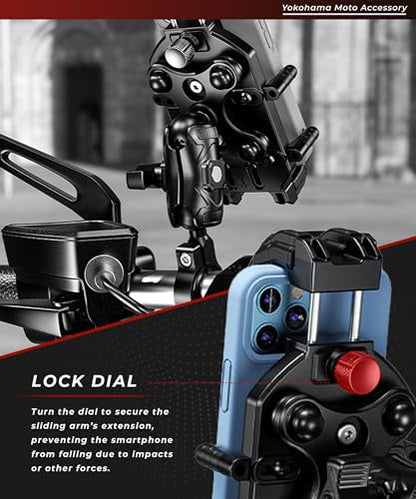 Kaedear Vibration-Resistant Motorcycle Phone Mount, KDR-M26C - style: Standard / 1" Ball