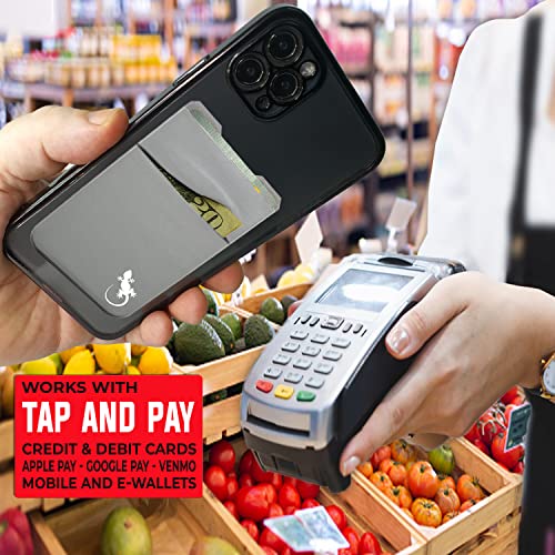 Gecko Travel Tech Double Pocket - Adhesive Card Holder - Cell Phone Pouch - Stick on Spandex Pocket - Carry Credit Cards and Cash - Gray-White - color: GRAY-WHITE