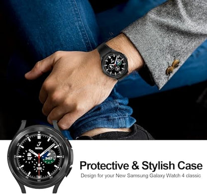 E ECSEM Case Compatible with Samsung Galaxy Watch 4 Classic 42MM 46MM, 8 Packs Soft TPU Protector Cover Shockproof Bumper Frame (Galaxy Watch 4 Classic 42MM) - size: Galaxy Watch 4 Classic 42MM