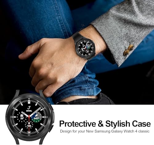 E ECSEM Compatible with Samsung Galaxy Watch 4 Classic 42MM 46MM Case Soft Plated TPU Protective Bumper Cover Case for Galaxy Watch 4 Classic Smartwatch Accessories (46MM) - size: Galaxy Watch 4 Classic 46MM