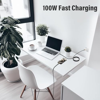100W USB C to USB C Cable 20FT, Type-C Extra-Long 5A Fast Charging Cable, Compatible with iPhone 17 16 15 Pro Max Plus, MacBook Pro, iPad Air/Pro, Carplay - size: 20 FT