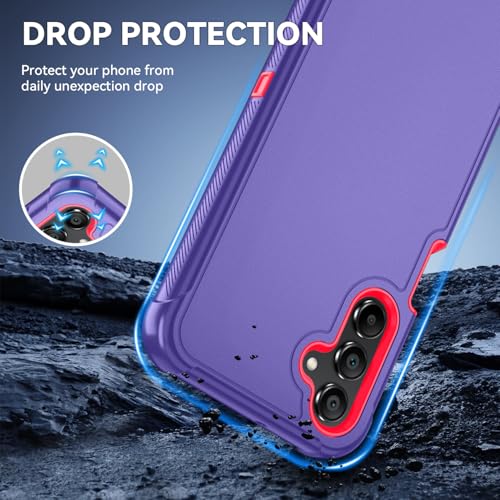 for Samsung Galaxy A16 5G Case : 3-Layer Shockproof Phone Cover with HD Screen Protector,Hybrid Protective Military-Grade Drop Protection for Galaxy A16 5G Phone Case(Violet/Pink) - color: Violet/Pink
