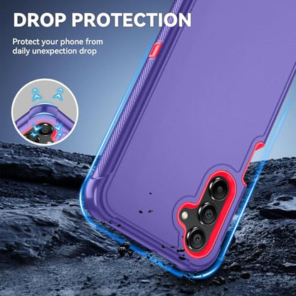 for Samsung Galaxy A16 5G Case : 3-Layer Shockproof Phone Cover with HD Screen Protector,Hybrid Protective Military-Grade Drop Protection for Galaxy A16 5G Phone Case(Violet/Pink) - color: Violet/Pink