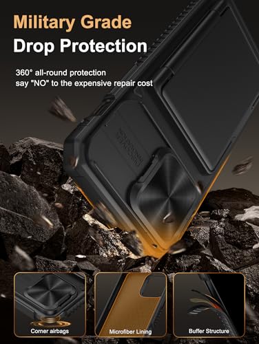 Vihibii for iPhone 14 Pro Max Case Wallet with Card Holder (4 Cards), Black | RFID Blocking, Slide Camera Lens Cover, Military-Grade Drop Protection, Raised Edges Protect Screen, Ditch the bulky bag - color: Black, size: iPhone 14 Pro Max