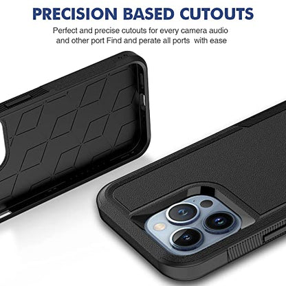 Heavy‑Duty Rugged Anti‑Drop Shockproof Protective Phone Case for iPhone 13 Pro, Durable Protective Shell, Black - color: Black, size: iPhone 13 Pro